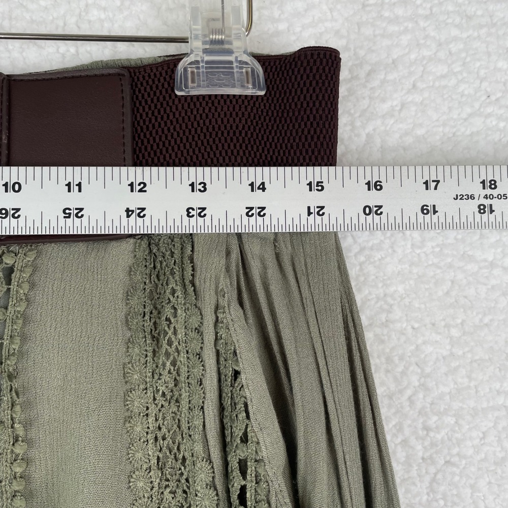 Altard State Womens L Sage Green Wide Leg Palazzo Pants Corset Waist Lace 17G361 - Picture 8 of 13